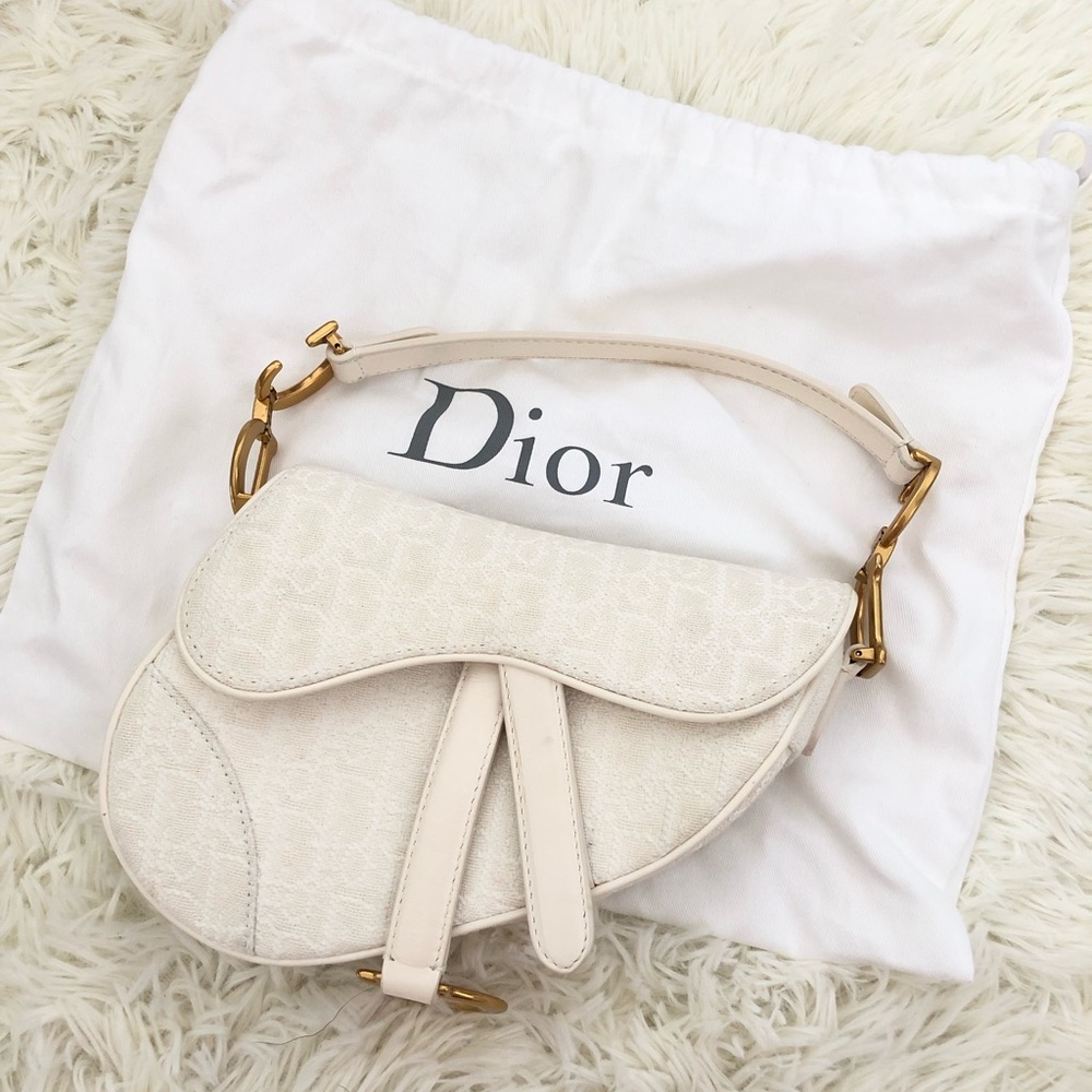 DIOR SADDLE MINI MONOGRAM WHITE